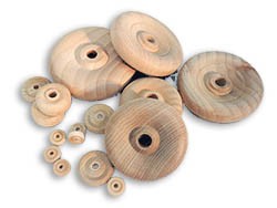 contoured wooden toy wheels