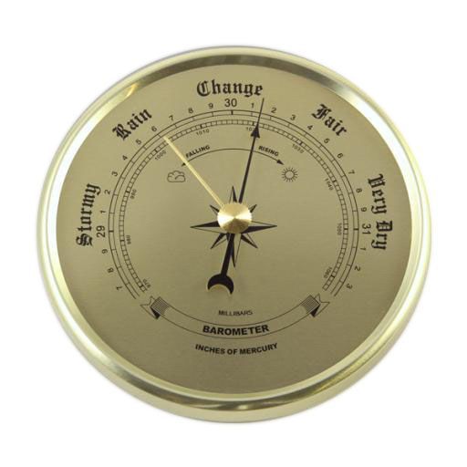 Barometers, Clock Inserts Style in Gold on Gold 2-3/4