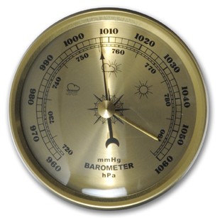 Barometer 2-3/4 - Gold Dial/Metal Bezel